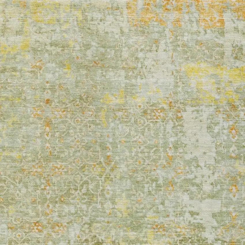 Sage And Gold Abstract Washable Indoor Outdoor Area Rug Photo 3