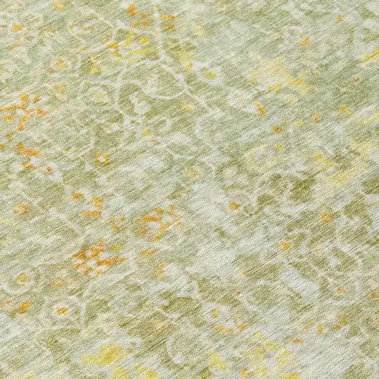 Sage And Gold Abstract Washable Indoor Outdoor Area Rug Photo 9