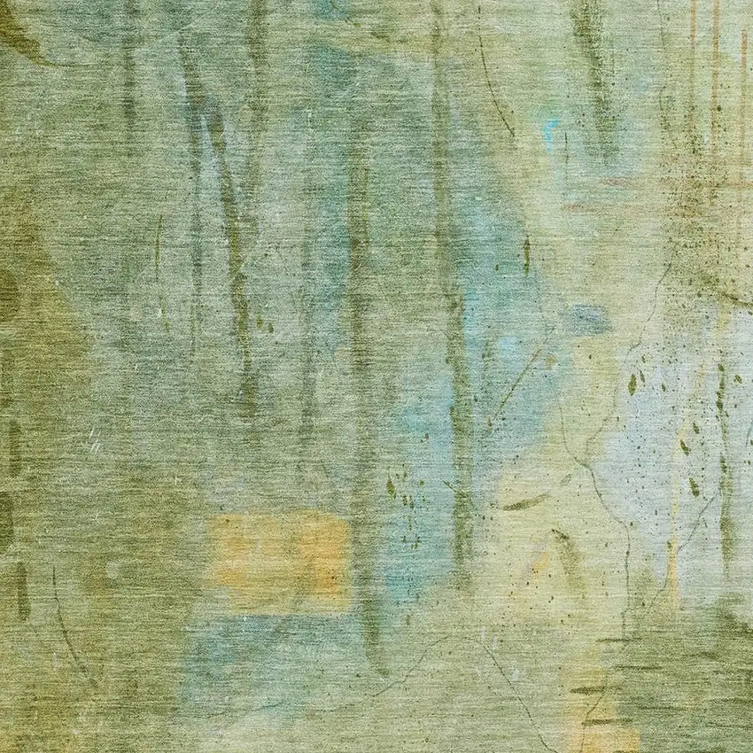 Sage And Gold Abstract Washable Indoor Outdoor Area Rug Photo 3