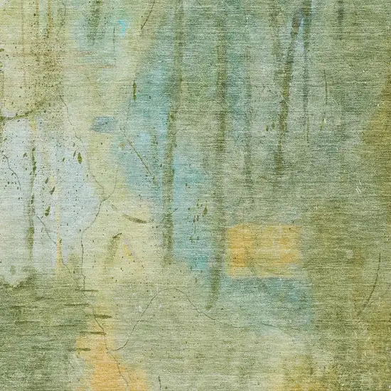 Sage And Gold Abstract Washable Indoor Outdoor Area Rug Photo 3