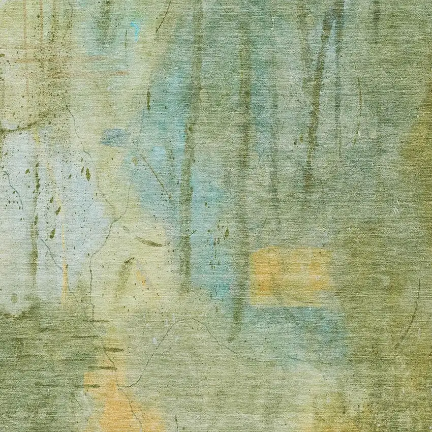 Sage And Gold Abstract Washable Indoor Outdoor Area Rug Photo 3