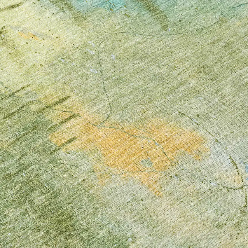 Sage And Gold Abstract Washable Indoor Outdoor Area Rug Photo 8