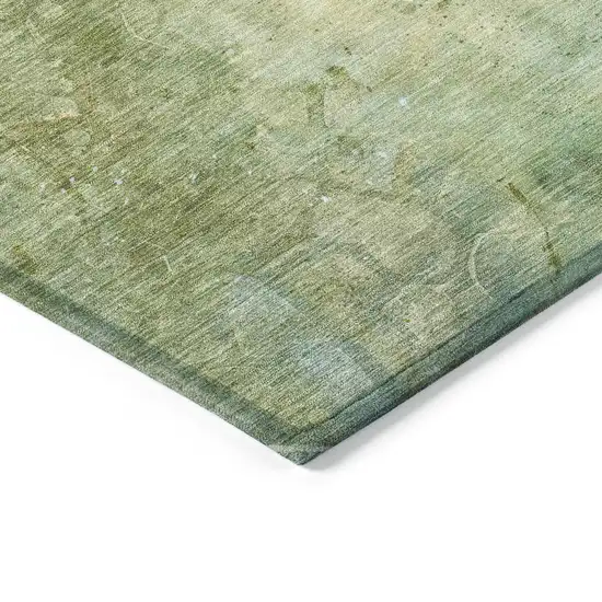 Sage And Gold Abstract Washable Indoor Outdoor Area Rug Photo 9