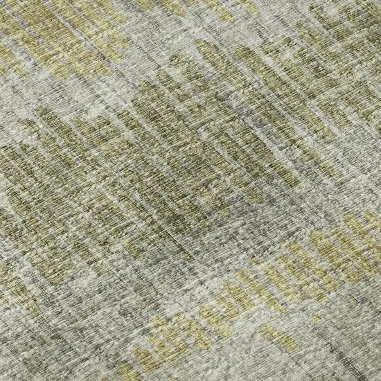 Sage And Gold Abstract Washable Indoor Outdoor Area Rug Photo 8