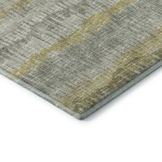 Sage And Gold Abstract Washable Indoor Outdoor Area Rug Photo 5