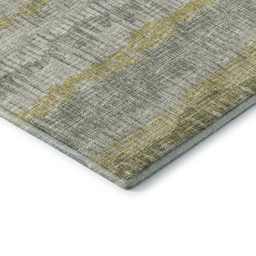 Sage And Gold Abstract Washable Indoor Outdoor Area Rug Photo 5