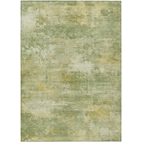 Sage And Gold Abstract Washable Indoor Outdoor Area Rug Photo 7