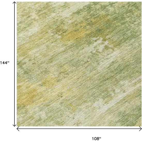 Sage And Gold Abstract Washable Indoor Outdoor Area Rug Photo 5