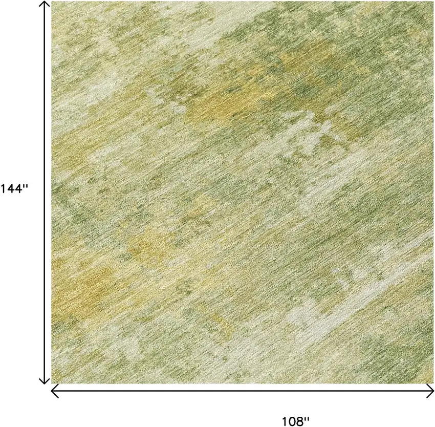 Sage And Gold Abstract Washable Indoor Outdoor Area Rug Photo 5