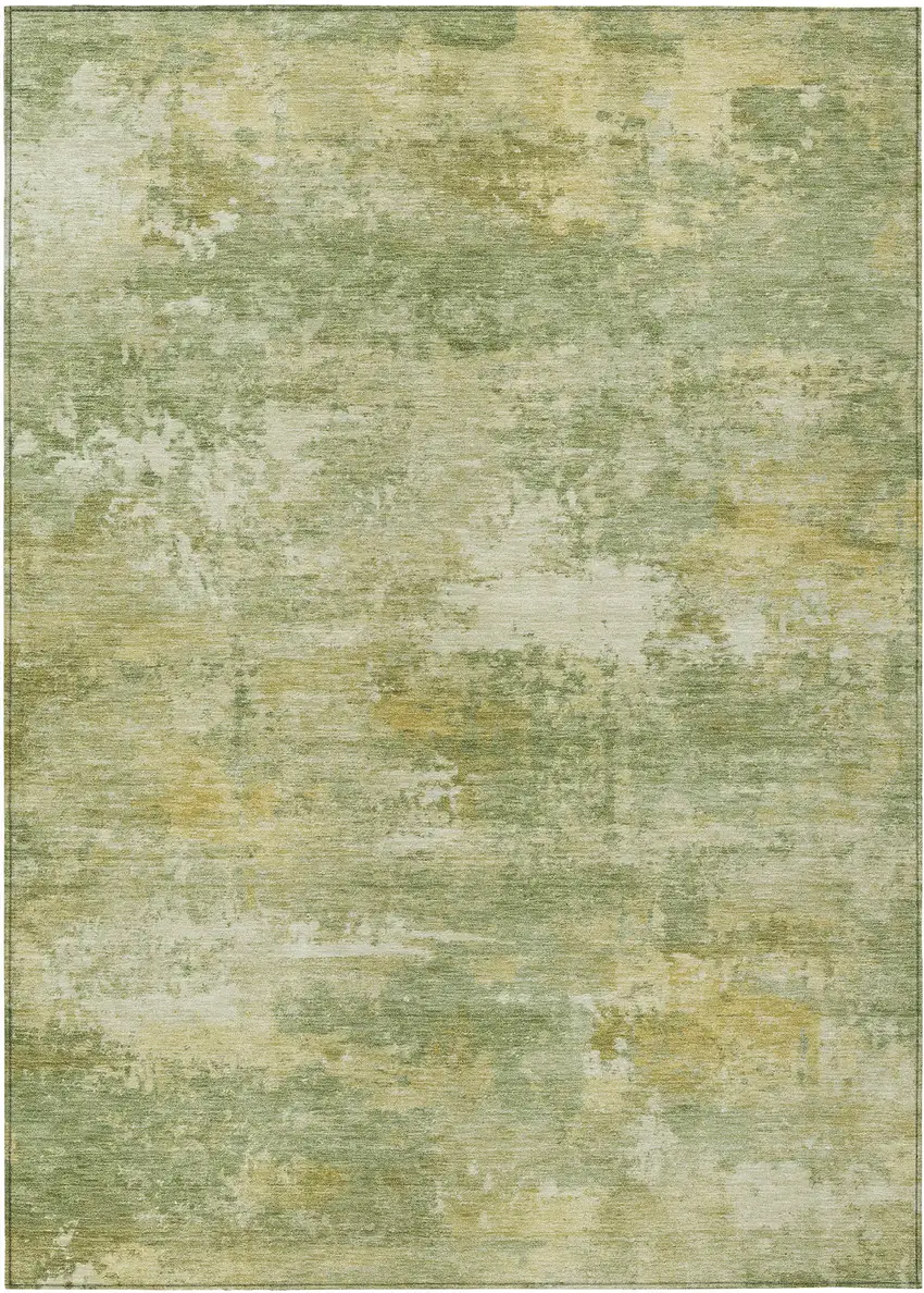 Sage And Gold Abstract Washable Indoor Outdoor Area Rug Photo 7