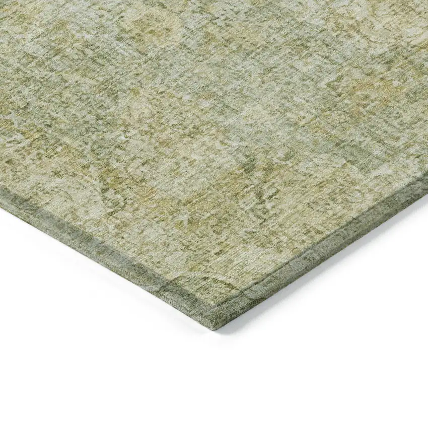 Sage And Gold Oriental Washable Indoor Outdoor Area Rug Photo 3