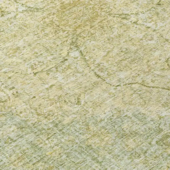 Sage And Gold Oriental Washable Indoor Outdoor Area Rug Photo 9