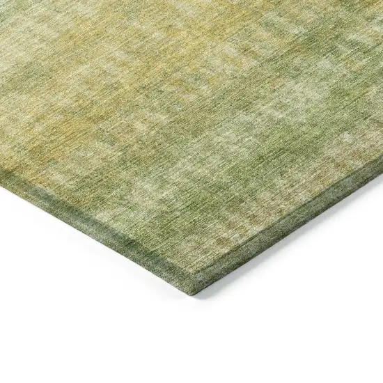 Sage And Gold Striped Washable Indoor Outdoor Area Rug Photo 6
