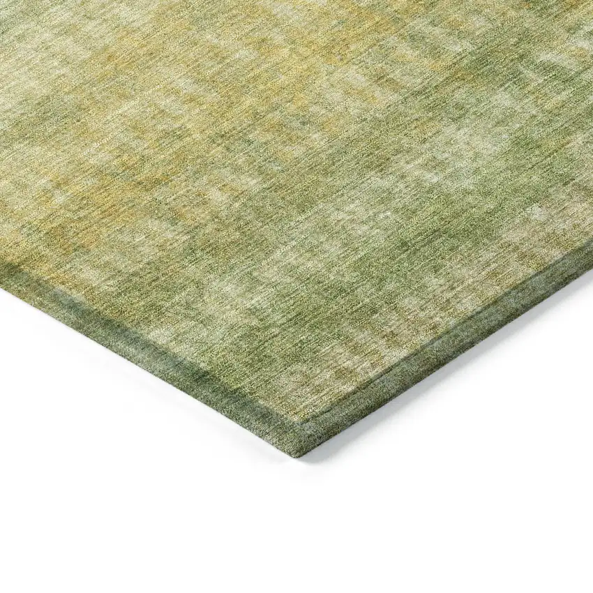 Sage And Gold Striped Washable Indoor Outdoor Area Rug Photo 5