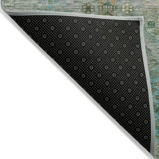 Sage And Gold Tribal Washable Indoor Outdoor Area Rug Photo 9
