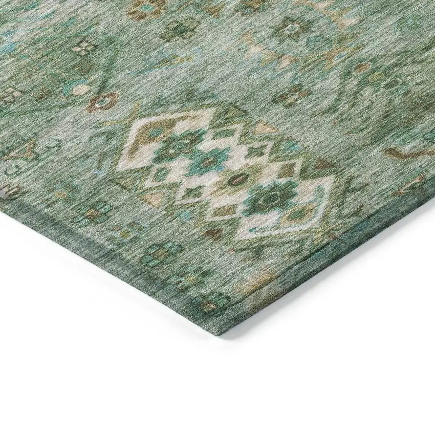 Sage And Gold Tribal Washable Indoor Outdoor Area Rug Photo 8
