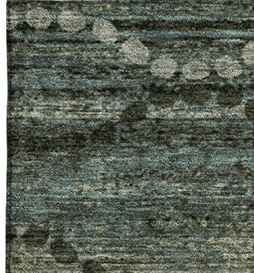 Sage And Gray Abstract Geometric Washable Area Rug With UV Protection Photo 3