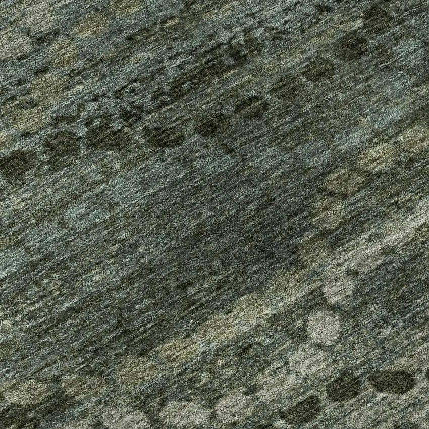 Sage And Gray Abstract Geometric Washable Area Rug With UV Protection Photo 8