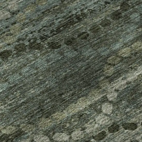 Sage And Gray Abstract Geometric Washable Area Rug With UV Protection Photo 8