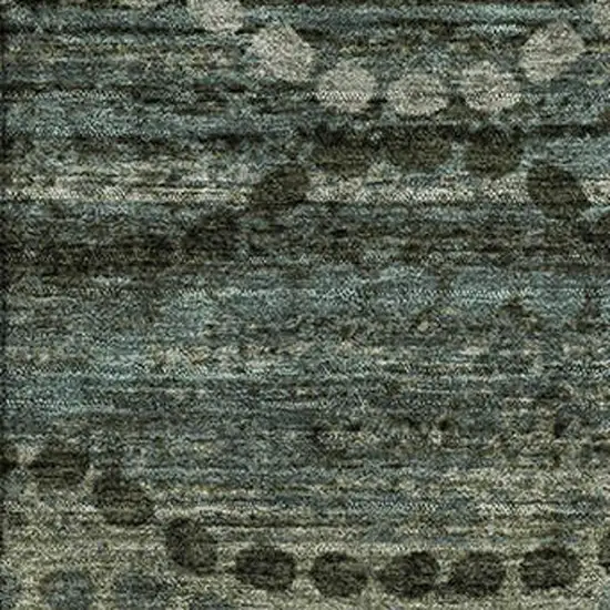 Sage And Gray Abstract Geometric Washable Area Rug With UV Protection Photo 3