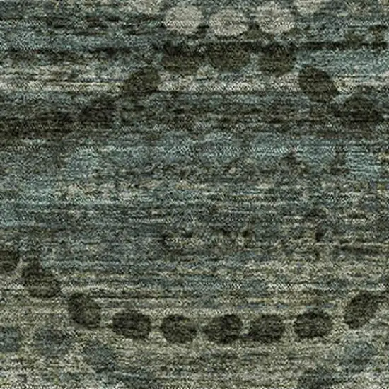 Sage And Gray Abstract Geometric Washable Area Rug With UV Protection Photo 3