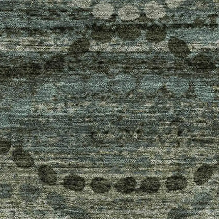 Sage And Gray Abstract Geometric Washable Area Rug With UV Protection Photo 3