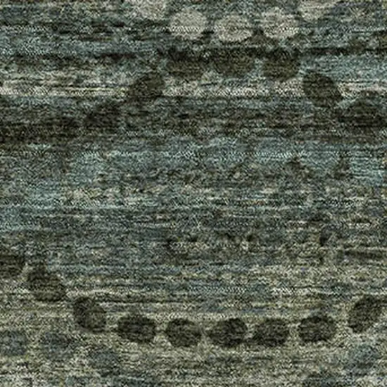 Sage And Gray Abstract Geometric Washable Area Rug With UV Protection Photo 3