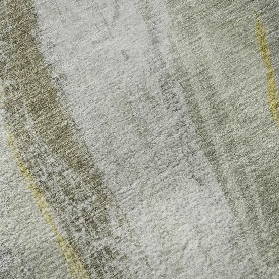 Sage And Gray Abstract Washable Area Rug With UV Protection Photo 8