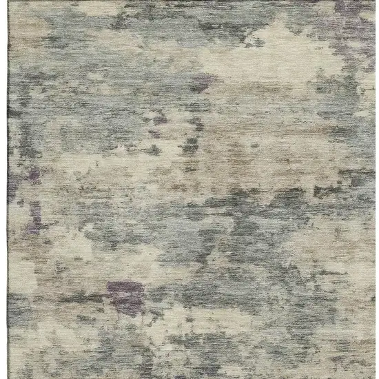 Sage And Gray Abstract Washable Area Rug With UV Protection Photo 3