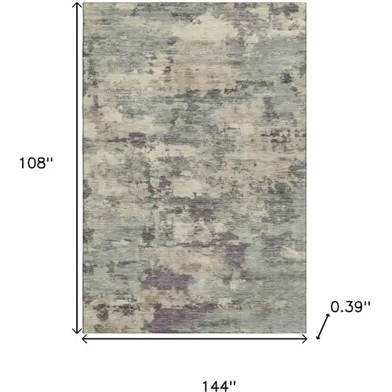 Sage And Gray Abstract Washable Area Rug With UV Protection Photo 9