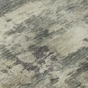 Photo of Sage And Gray Abstract Washable Area Rug With UV Protection