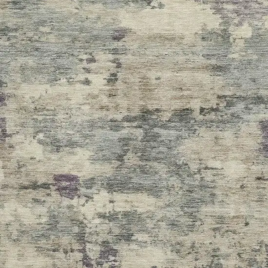 Sage And Gray Abstract Washable Area Rug With UV Protection Photo 3