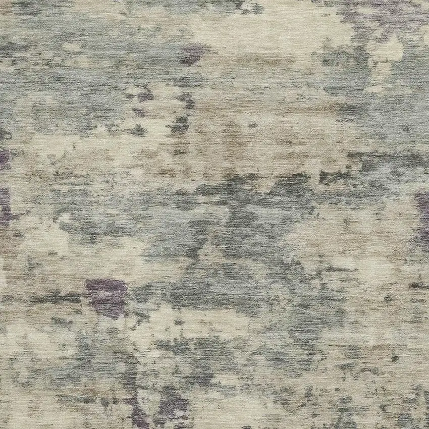 Sage And Gray Abstract Washable Area Rug With UV Protection Photo 3