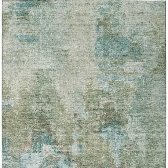 Sage And Gray Abstract Washable Indoor Outdoor Area Rug Photo 4