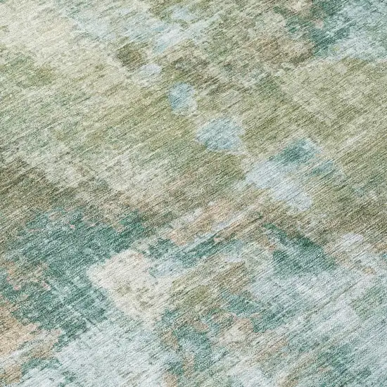 Sage And Gray Abstract Washable Indoor Outdoor Area Rug Photo 7