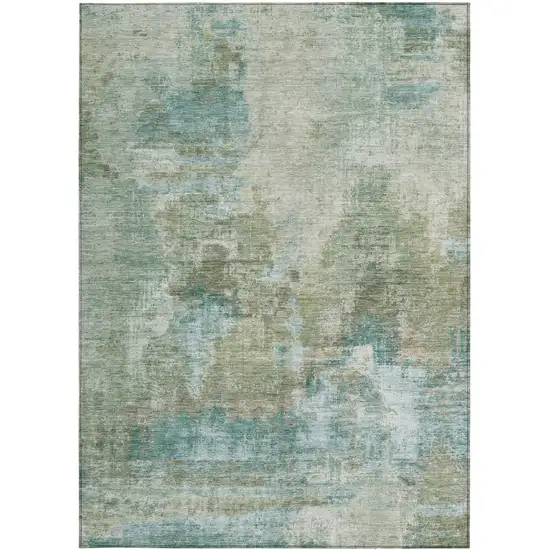 Sage And Gray Abstract Washable Indoor Outdoor Area Rug Photo 4