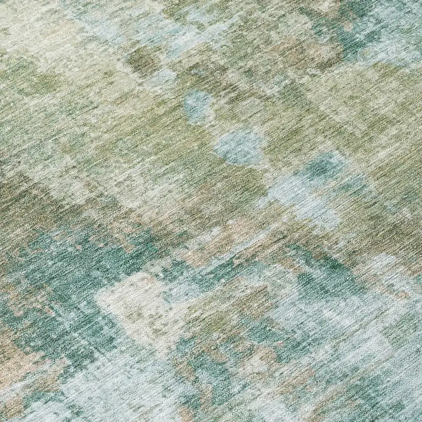 Sage And Gray Abstract Washable Indoor Outdoor Area Rug Photo 8