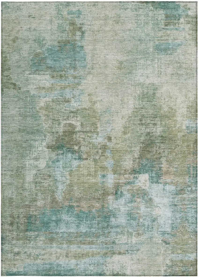Sage And Gray Abstract Washable Indoor Outdoor Area Rug Photo 5