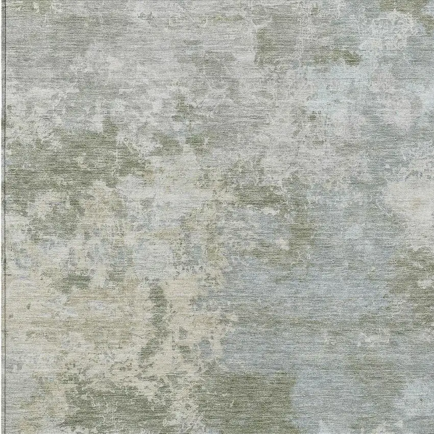 Sage And Gray Abstract Washable Indoor Outdoor Area Rug Photo 2