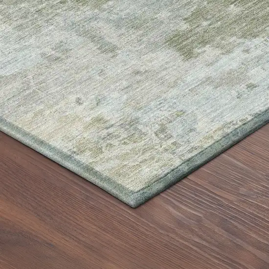 Sage And Gray Abstract Washable Indoor Outdoor Area Rug Photo 5