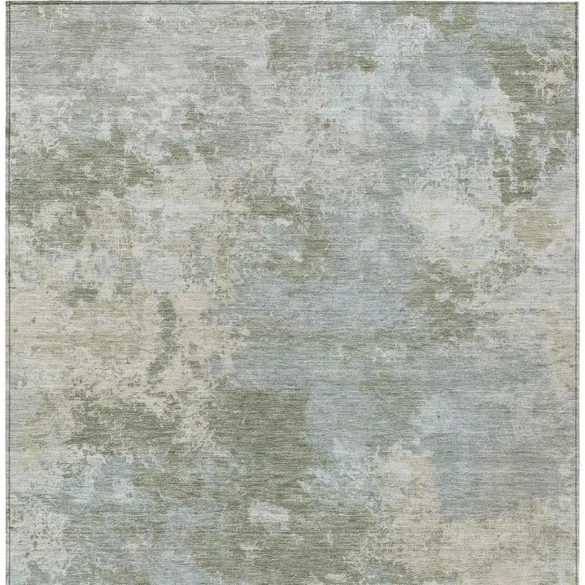 Sage And Gray Abstract Washable Indoor Outdoor Area Rug Photo 3