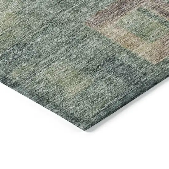 Sage And Gray Geometric Washable Indoor Outdoor Area Rug Photo 4