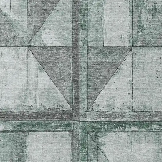 Sage And Gray Geometric Washable Indoor Outdoor Area Rug Photo 3