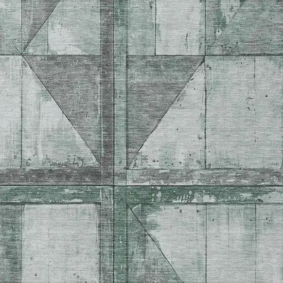 Sage And Gray Geometric Washable Indoor Outdoor Area Rug Photo 3