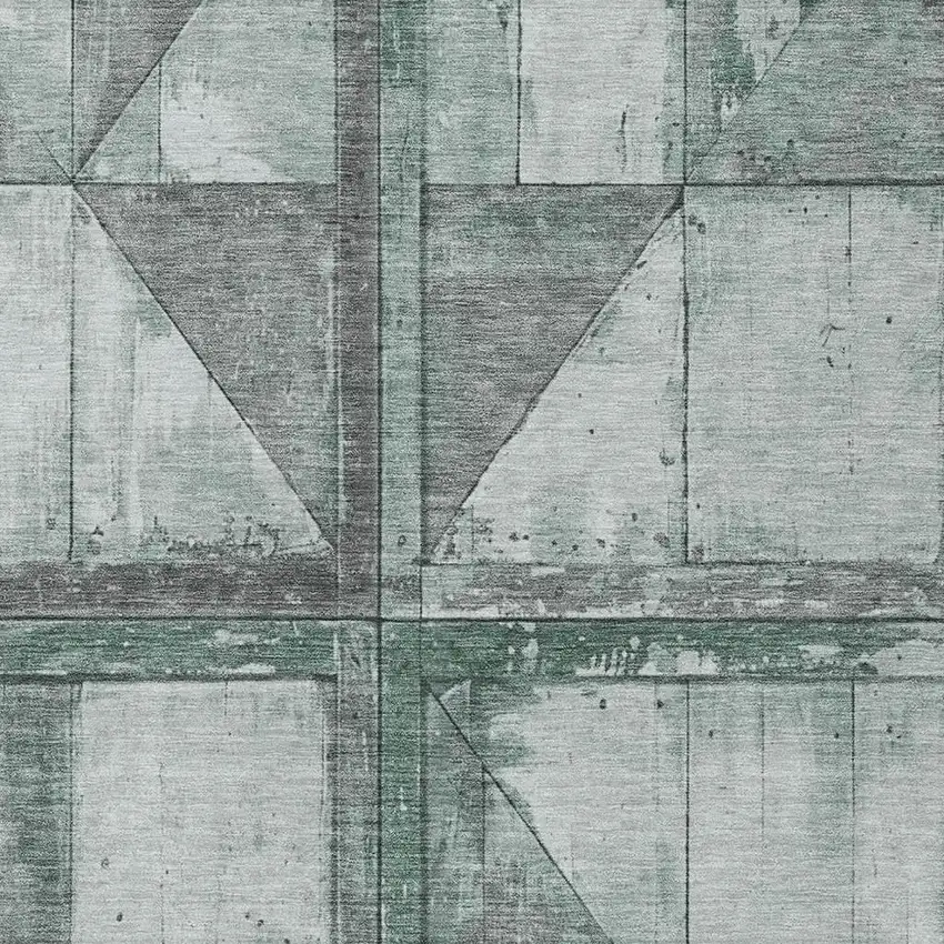 Sage And Gray Geometric Washable Indoor Outdoor Area Rug Photo 3