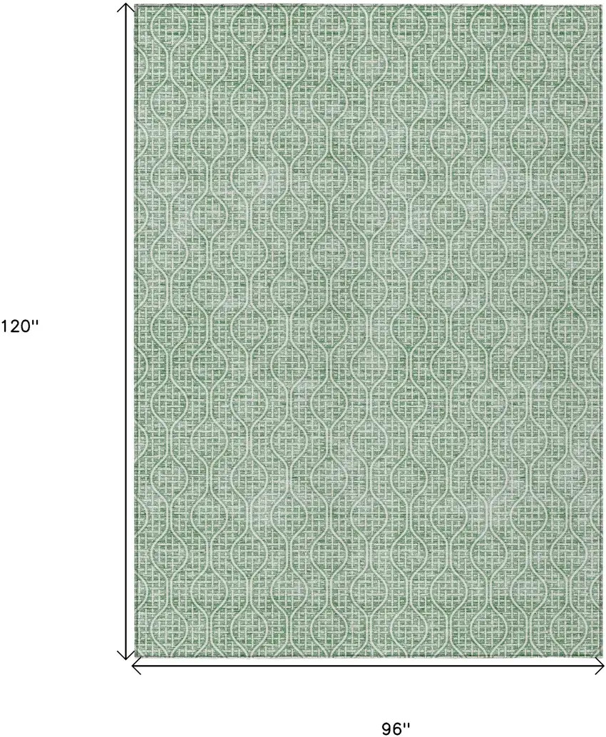 Sage And Gray Geometric Washable Indoor Outdoor Area Rug Photo 3