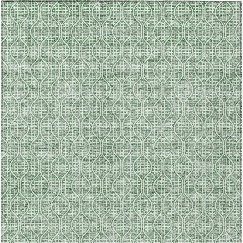Sage And Gray Geometric Washable Indoor Outdoor Area Rug Photo 5