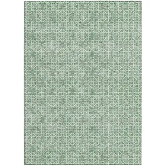 Sage And Gray Geometric Washable Indoor Outdoor Area Rug Photo 6