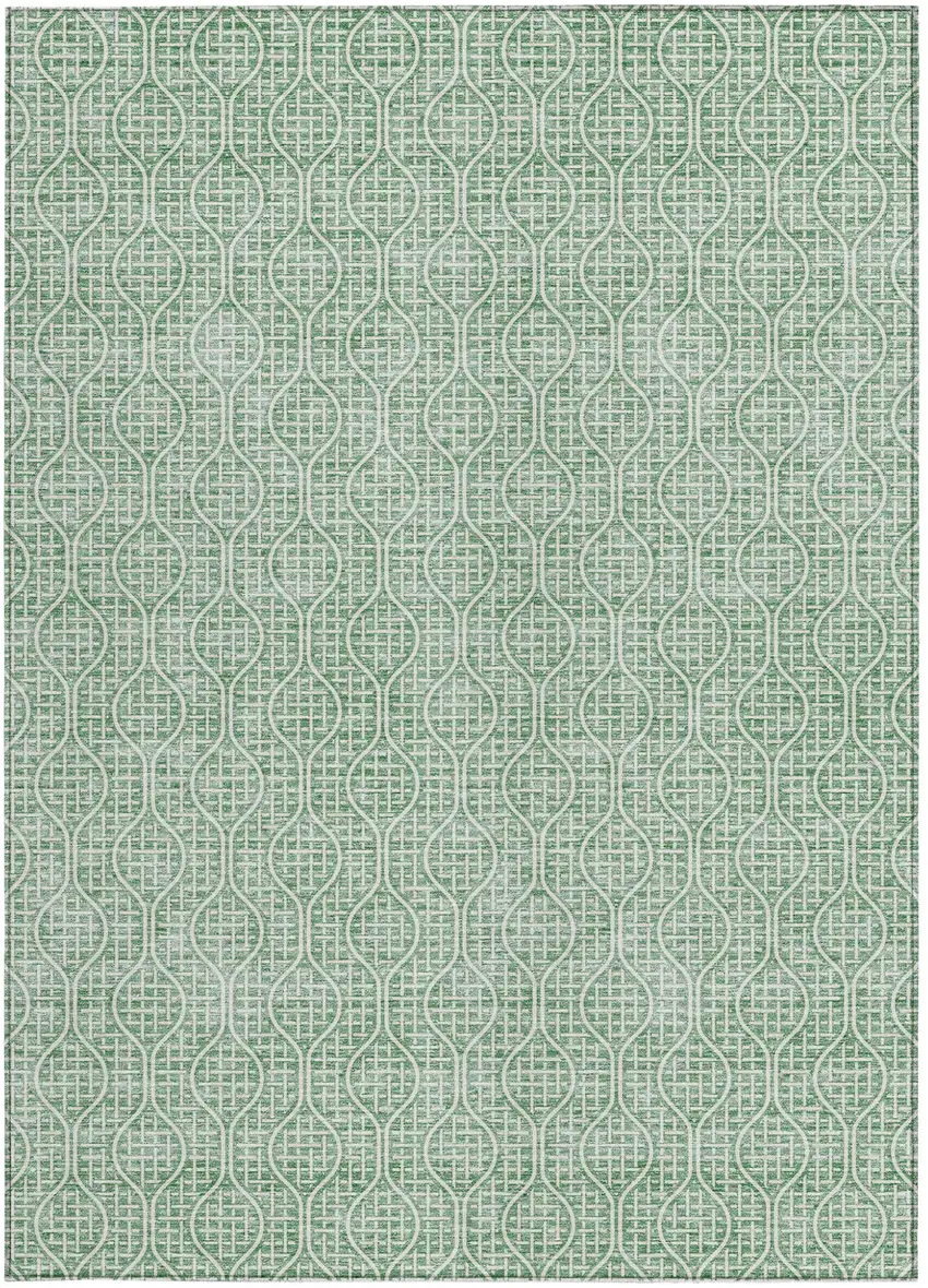 Sage And Gray Geometric Washable Indoor Outdoor Area Rug Photo 6