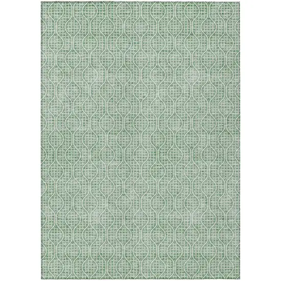 Sage And Gray Geometric Washable Indoor Outdoor Area Rug Photo 2